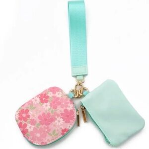 Wristlet pink and mint NEW